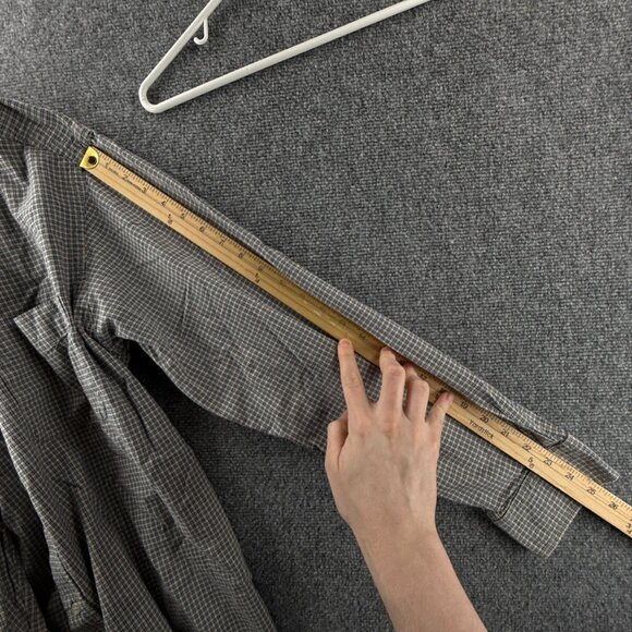 Think Pink Men Long Sleeve Button Up Shirt Blue Beige Check 2XL Pocket Adult - Picture 15 of 16